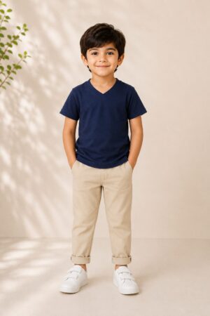 1 Navy V-Neck Tee