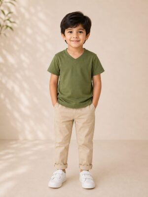 Olive V-Neck Tee