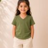 KD002 Olive V-Neck Tee