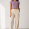 Muted rose panel play crop top
