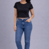 LS003 (1) Phantom Black Curve Rib Crop Top