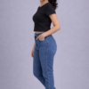 LS003 (3) Phantom Black Curve Rib Crop Top