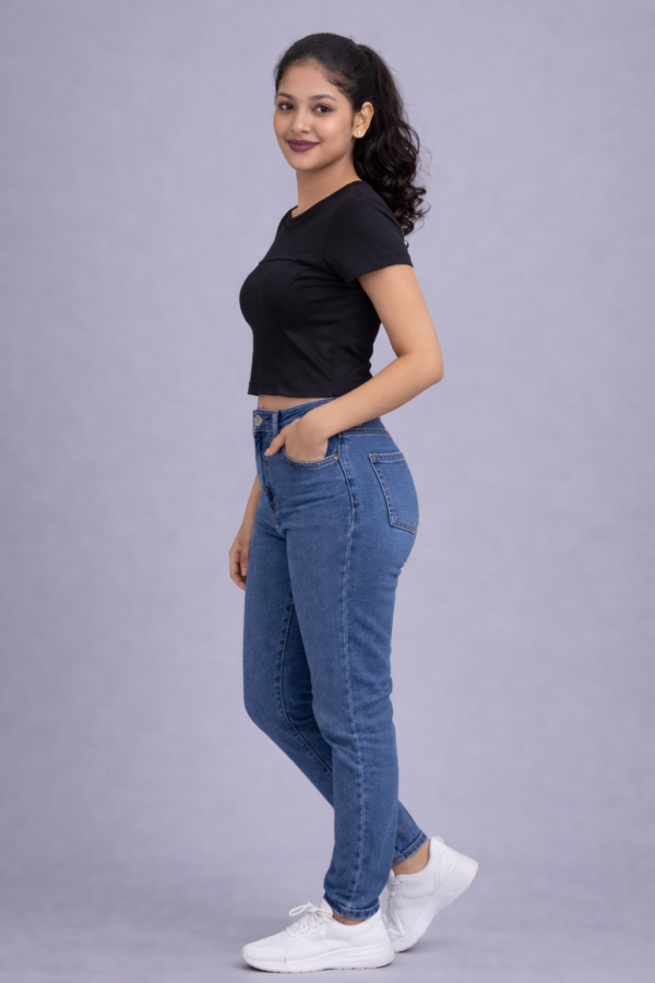 LS003 (3) Phantom Black Curve Rib Crop Top