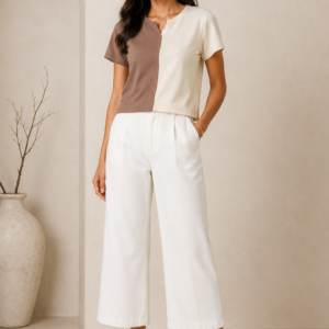 Dual Shade Drop Shoulder Crop Top