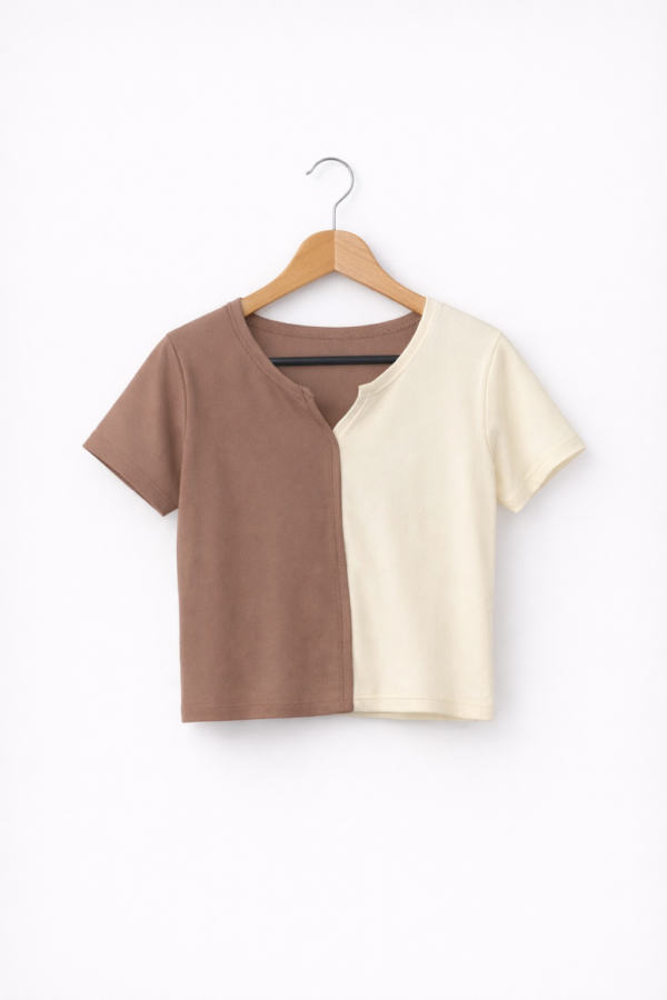 LS006 Split shade crop top