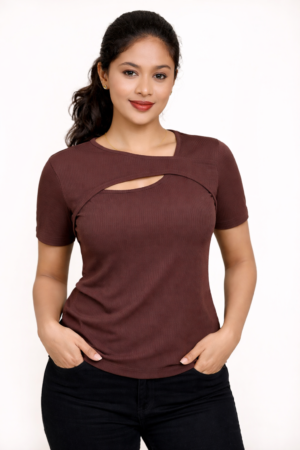 LS007 (1) Cocoa Asym Eyehole Top