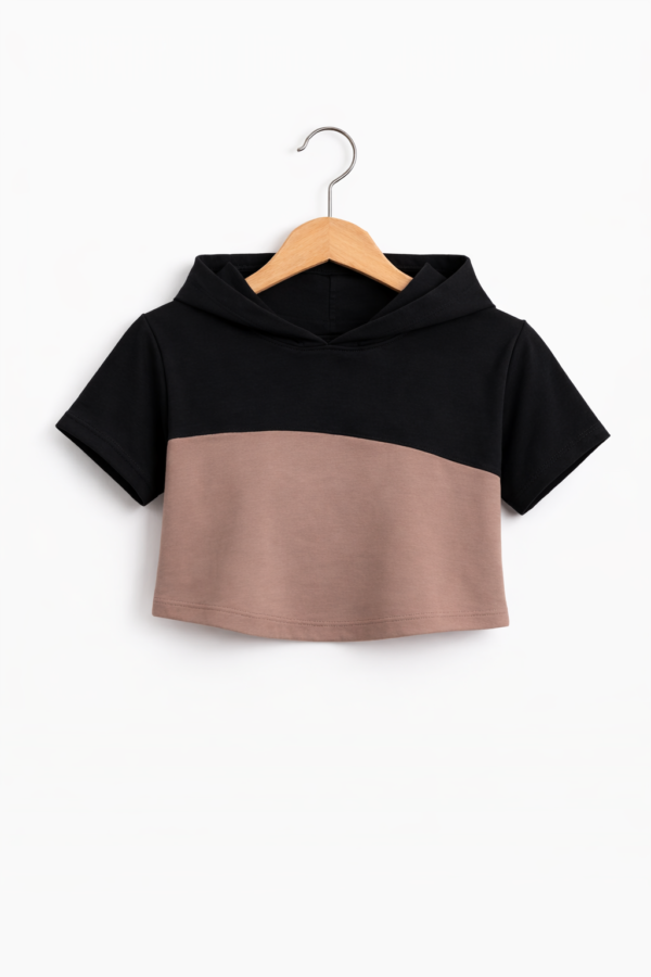 LS016 (1) Snap Style Crop Hooded Tank Top Set