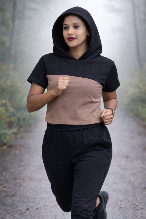 LS016 (2) Snap Style Crop Hooded Tank Top Set