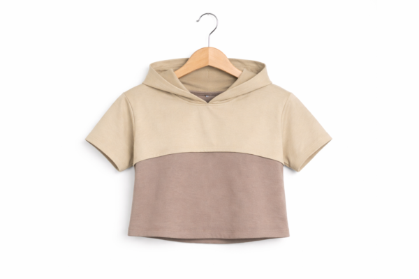 LS017 (2) Mocha Drift Hooded Crop Top Set