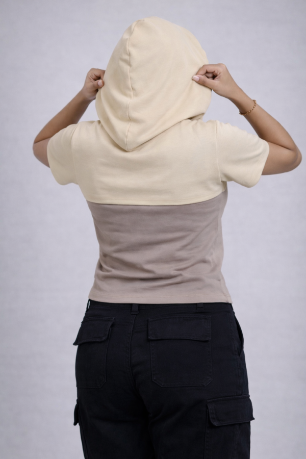 LS017 (6) Mocha Drift Hooded Crop Top Set