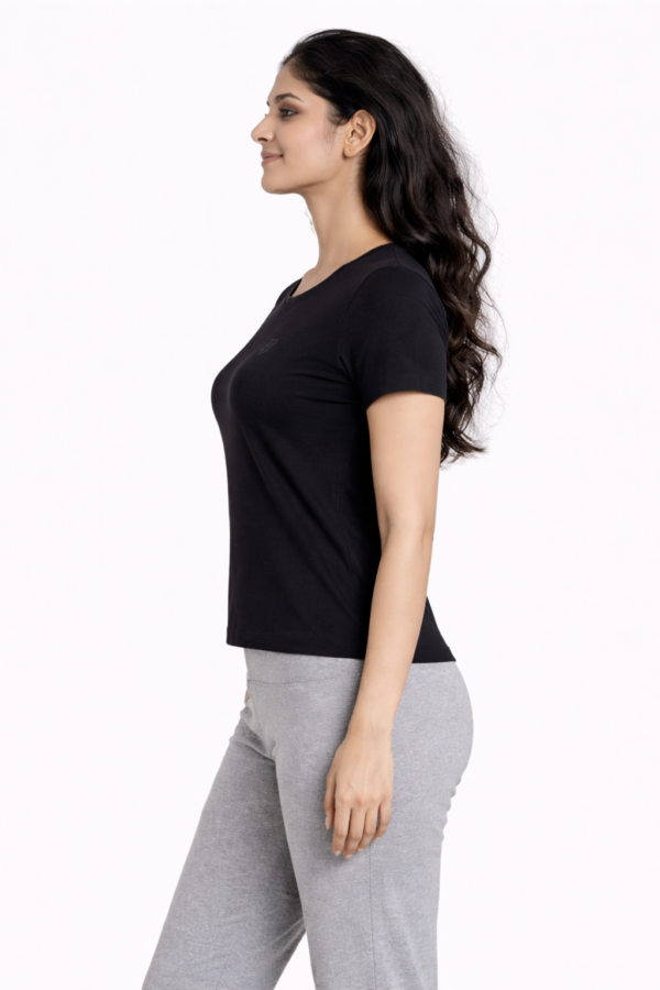 LS025 (1) Nightfall black Round Neck T-shirt