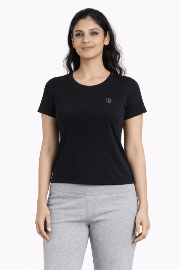LS025 (4) Nightfall black Round Neck T-shirt