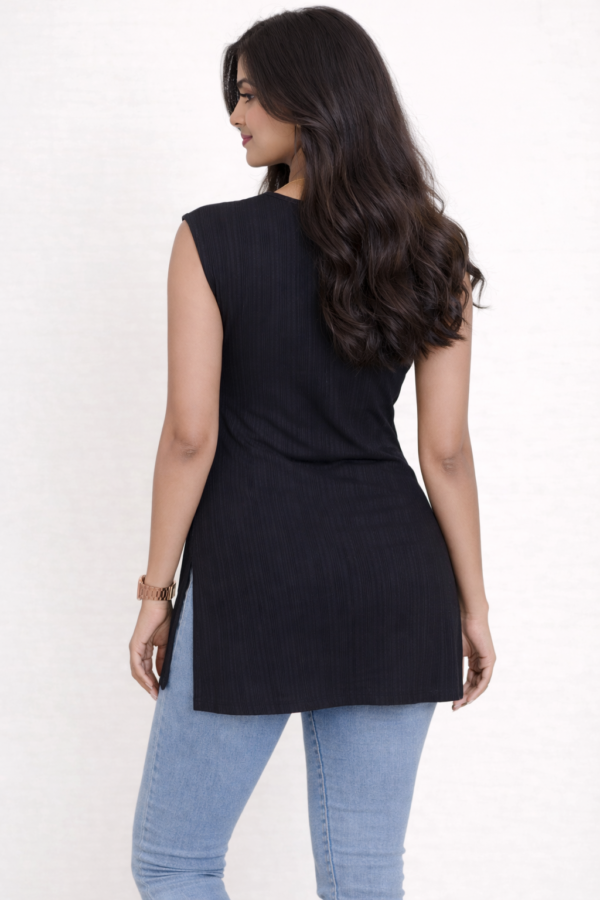 LS026 (7) Black Fusion Slit Top
