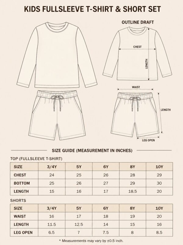 FULL SLEEVE SET PawBliss Kids Co-ord Set for Boys and Girls