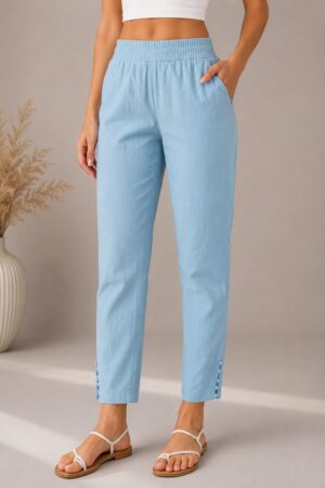 MJ103 (2) Blue Breeze Pant with comfortable ankle-length fit and stylish everyday design