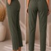 MJ106 (2) Forest Pearl Pant with elegant button detailing and comfortable fit