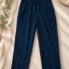 MJ107 (1) Indigo Grace Pant crafted from 4-way stretch Lycra woven fabric with tapered fit