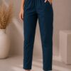 MJ107 (2) Indigo Grace Pant crafted from 4-way stretch Lycra woven fabric with tapered fit