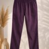 MJ111 (1) Royal Plum Pant crafted from Lycra woven fabric with comfortable everyday fit