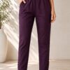 MJ111 Royal Plum Pant crafted from Lycra woven fabric with comfortable everyday fit