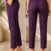 MJ111 (2) Royal Plum Pant crafted from Lycra woven fabric with comfortable everyday fit