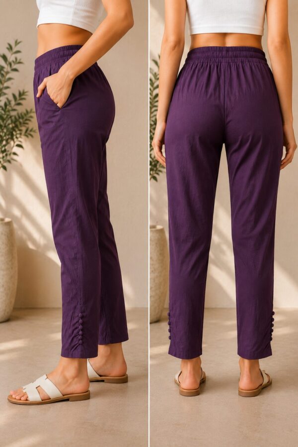 MJ111 (2) Royal Plum Pant crafted from Lycra woven fabric with comfortable everyday fit
