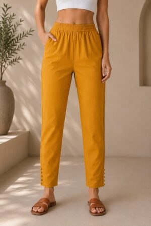 MJ112 (3) Marigold Pant with designer hem detailing and comfortable fit