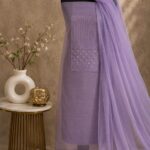 Lilac Party Wear Suit Material