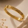 Elegant Gold-Tone Anti Tarnish Crystal Bracelet for Women with Sparkling Crystal Accents