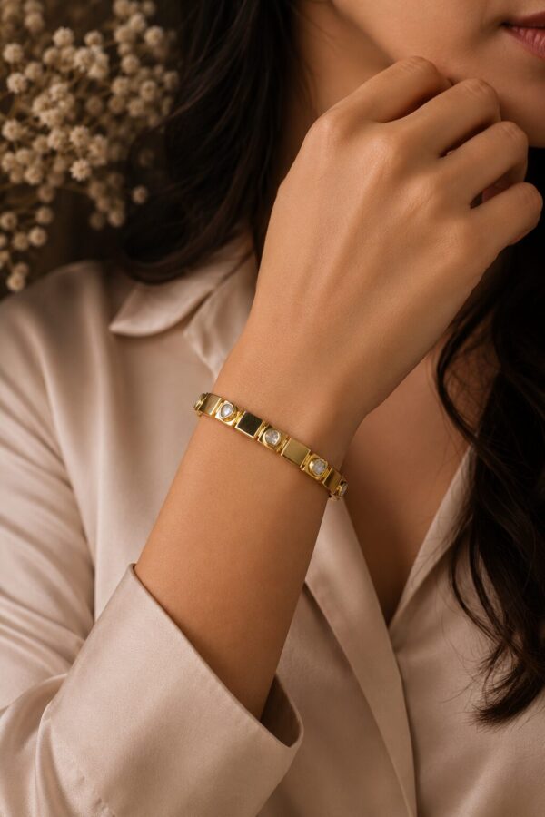 Geometric Anti Tarnish Bracelet for Women Gold Plated Elegant Jewelry