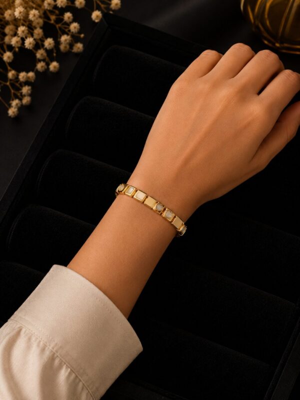 Geometric Anti Tarnish Bracelet for Women Gold Plated Elegant Jewelry
