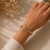 Luxury Greek Key Gold Anti Tarnish Bracelet for Women with Crystal Accents