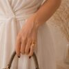 Crystal Accent Adjustable Anti Tarnish Ring for Women featuring sparkling crystal accents and adjustable anti-tarnish design