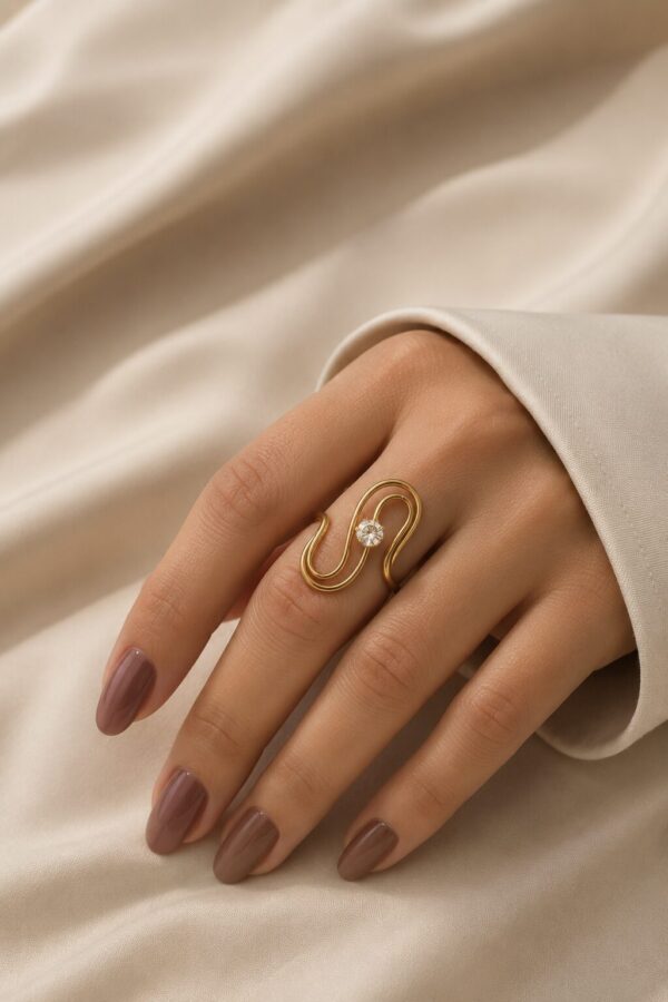 Crystal Accent Statement Ring for Women featuring sparkling crystal accents and elegant adjustable design