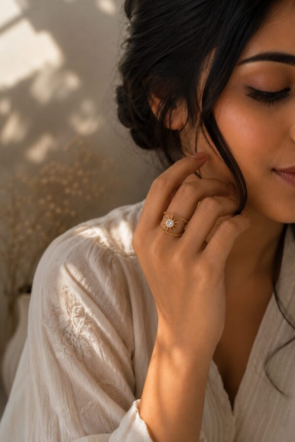 Interlocking Crystal Statement Ring for Women featuring elegant interlocking design and sparkling crystal accents