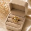 Sunburst Adjustable Anti Tarnish Ring for Women featuring radiant sunburst design and elegant crystal detailing