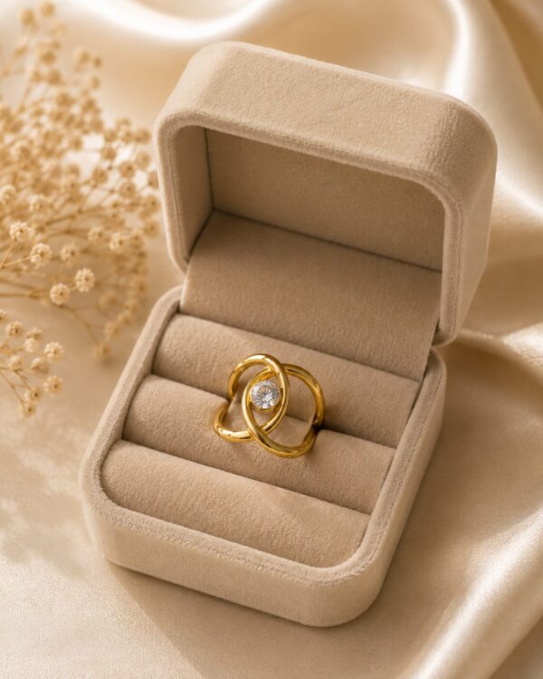 Sunburst Adjustable Anti Tarnish Ring for Women featuring radiant sunburst design and elegant crystal detailing
