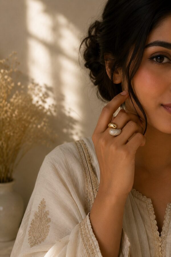 Crystal Pavé Statement Ring for Women with sparkling crystal detailing and adjustable anti-tarnish design