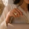 Crystal Pavé Statement Ring for Women with sparkling crystal detailing and adjustable anti-tarnish design