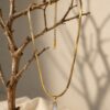Crystal Pendant Minimalist Statement Necklace for Women featuring a sparkling crystal pendant and elegant minimalist design