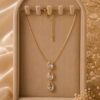 Crystal Drop Triple Stone Pendant Necklace for Women with sparkling triple crystal stones and elegant drop pendant design