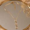 Crystal Drop Triple Stone Pendant Necklace for Women with sparkling triple crystal stones and elegant drop pendant design