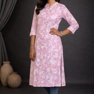 Petal Vibe Floral Straight Kurti for Women