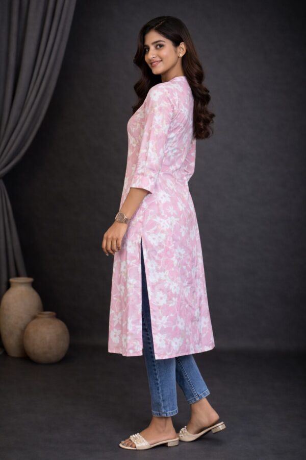 Petal Vibe Floral Straight Kurti for Women