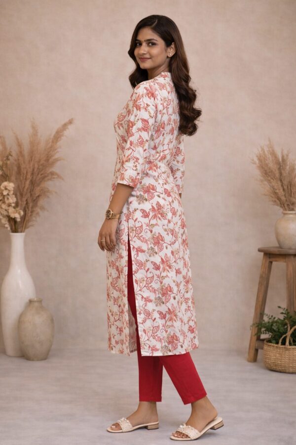 m12a Ivory Aura Floral Printed Kurti for Women