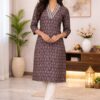 m2 Varnika Bloom Printed Woven Kurti for Women