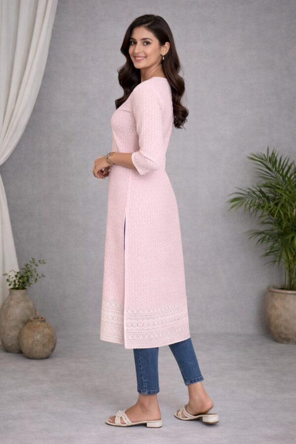 m3a Blush Aura Printed Woven Kurti for Women