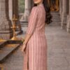Beige Stripe Cotton Kurti for Women