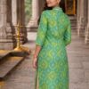 m8a Green Essence Lime Green Ethnic Print Kurti for Women